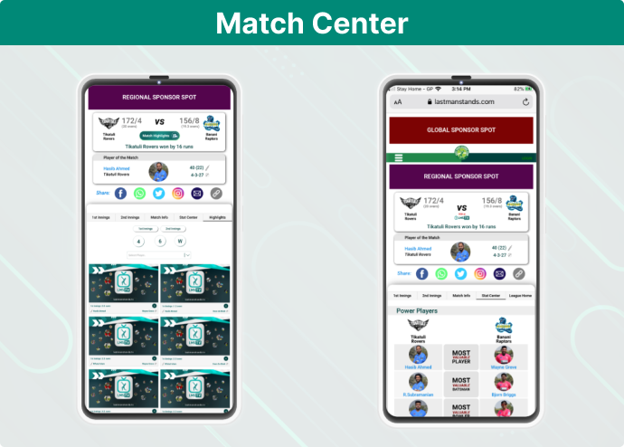 Sponsorship on Match Centre