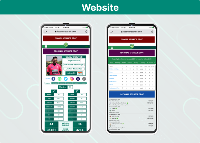 Sponsorship on Website